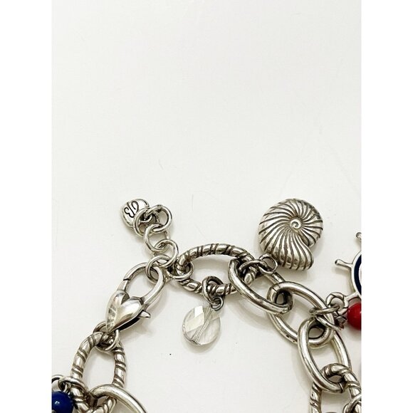 Retired Brighton Ship to Shore Nautical Charm Bracelet Sailboat Anchor Shell - Picture 4 of 5